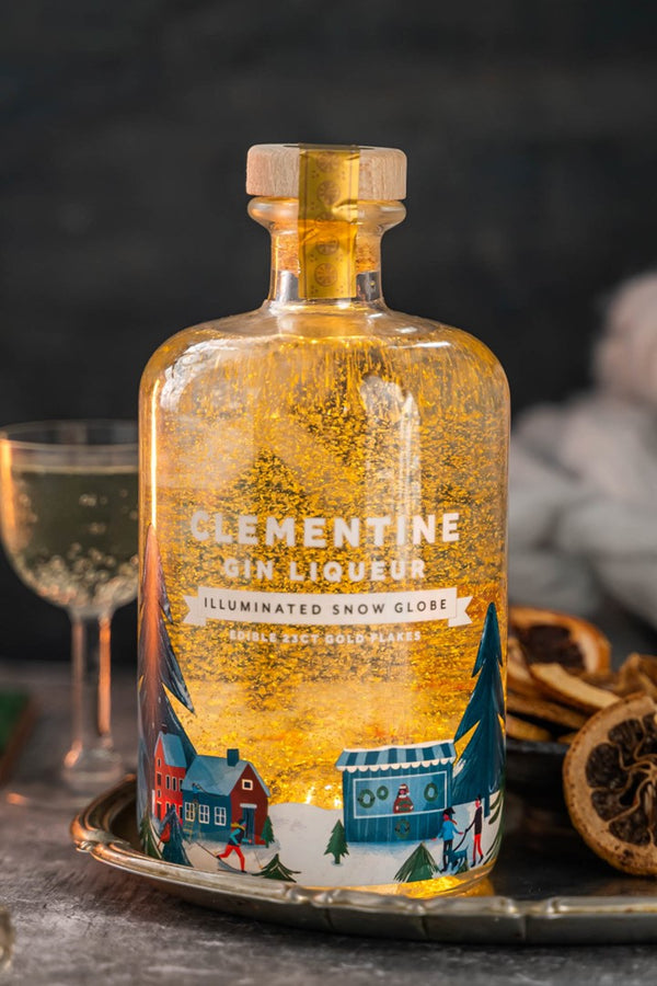Clementine Gin Liqueur Illuminated Snow Globe - Bottle Hero