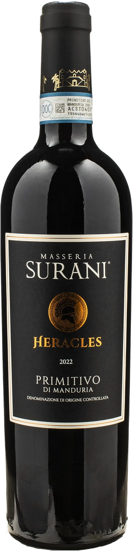 Masseria Surani Primitivo di Manduria Heracles 2022 - Bottle Hero
