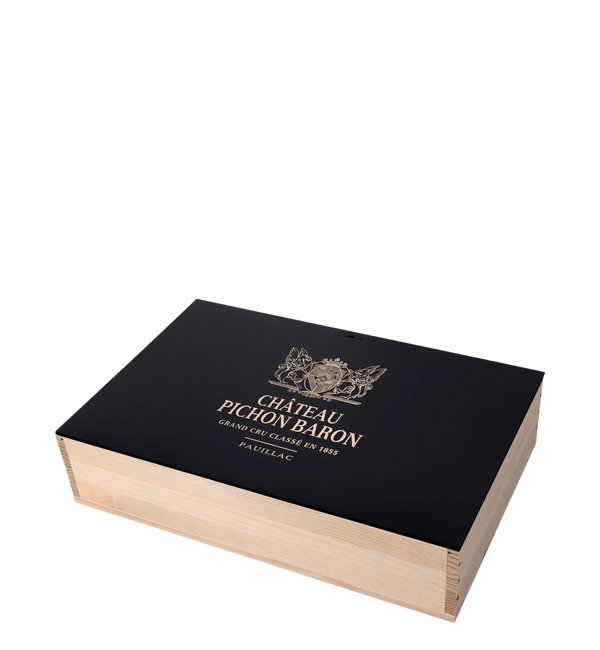 Château Pichon-Longueville au Baron de Pichon-Longueville Black Gift Box 2016 (6 flasker) - Bottle Hero